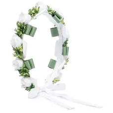 Повязка на голову с цветочной аппликацией