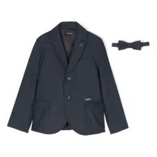 Блейзер в тонкую полоску с бантом