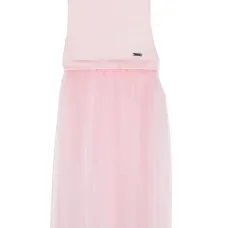 Юбка в рубчик со вставкой из тюля