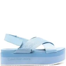 Босоножки на платформе с жаккардовым логотипом Босоножки на платформе с жаккардовым логотипом