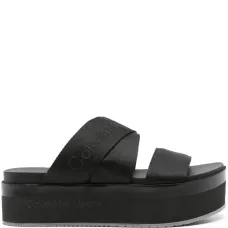 Босоножки на платформе с жаккардовым логотипом