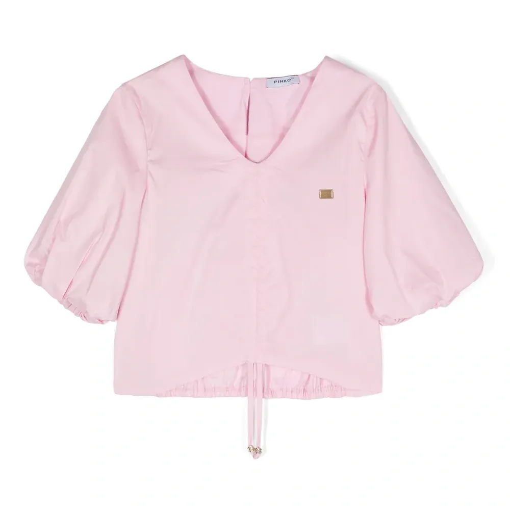 Поплиновая блузка с укороченными рукавами