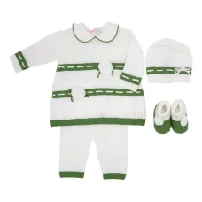 Комбинезоны с цветочными аппликациями (набор из трёх штук) Комбинезоны с цветочными аппликациями (набор из трёх штук)