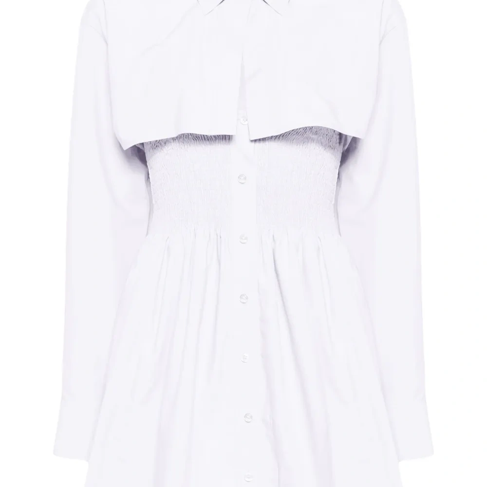 Платье-рубашка мини со сборками