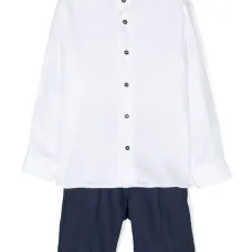 Льняной комплект из рубашки и брюк