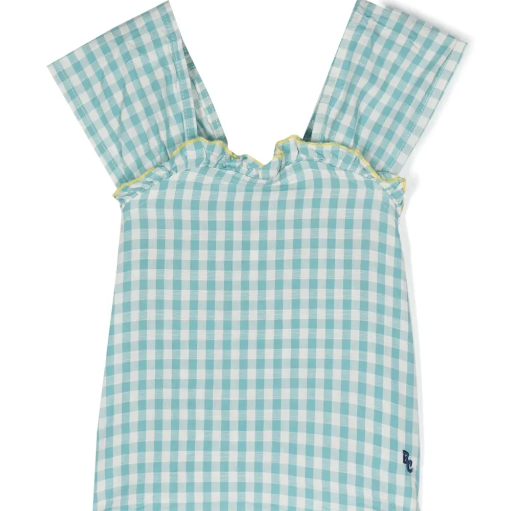 Клетчатый топ с вышитым логотипом