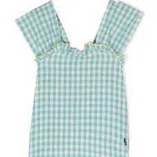 Клетчатый топ с вышитым логотипом