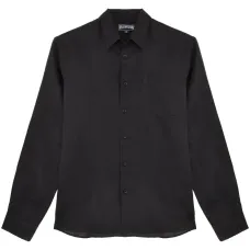 Льняная рубашка с длинными рукавами