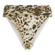 Плавки бикини с леопардовым принтом и поясом