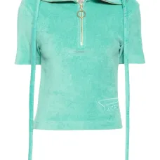 Махровая рубашка поло на молнии