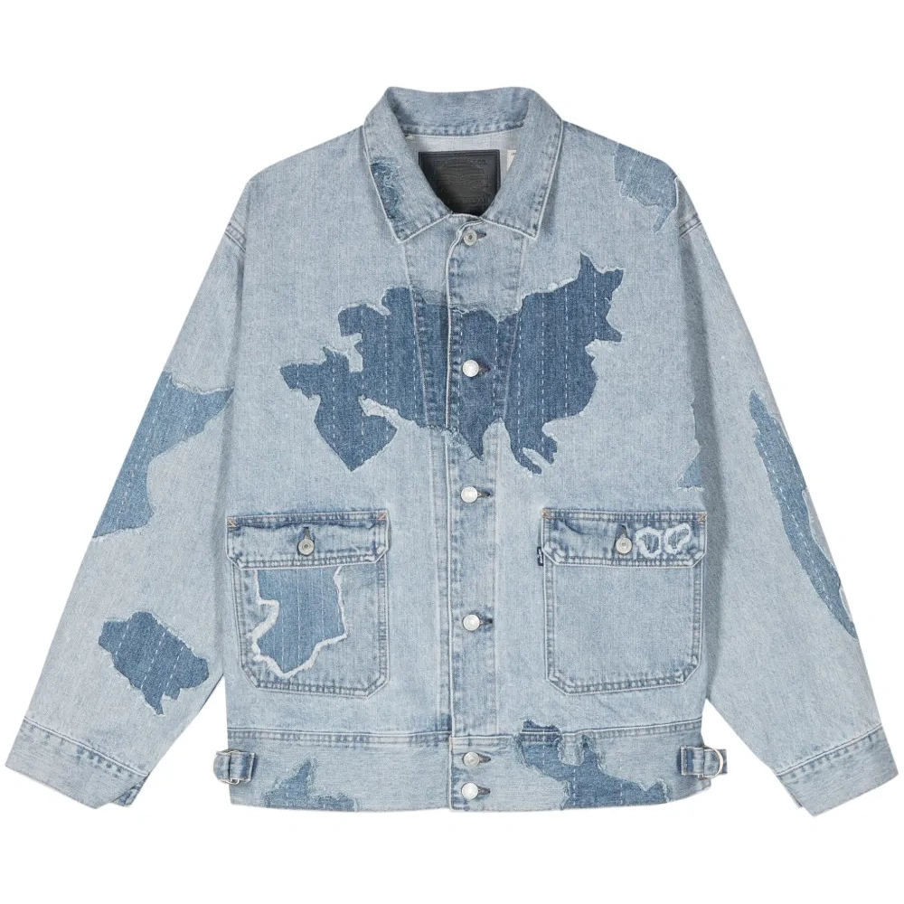 Джинсовая куртка в технике пэчворк