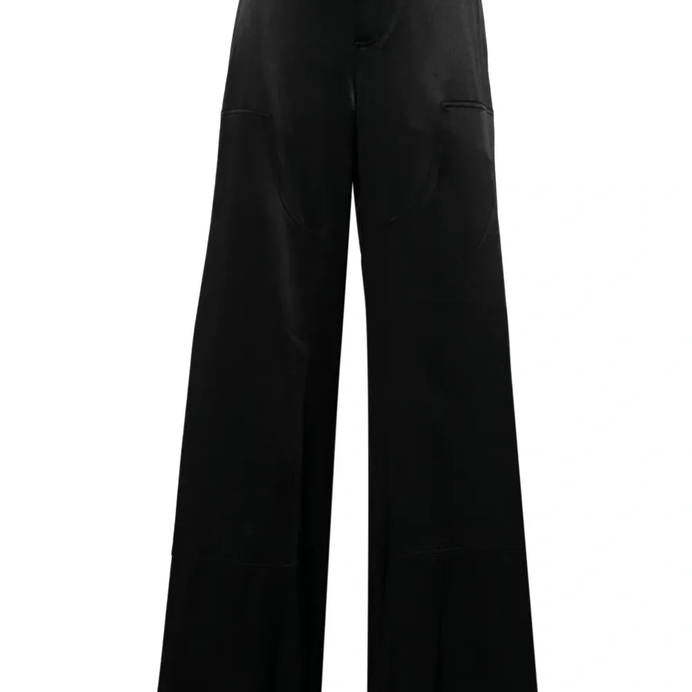 Атласные брюки широкого кроя