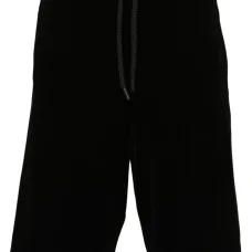 Бархатные шорты с нашивкой-логотипом