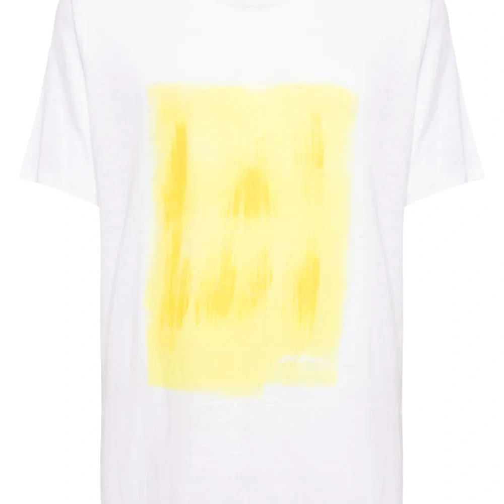 Льняная футболка с принтом