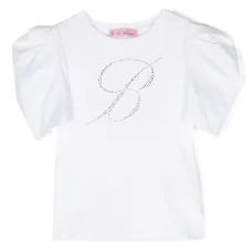 Футболка с объемными рукавами и логотипом