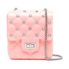 Стеганая сумка на плечо со стразами