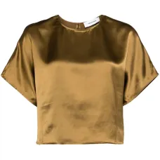 Укороченная атласная футболка