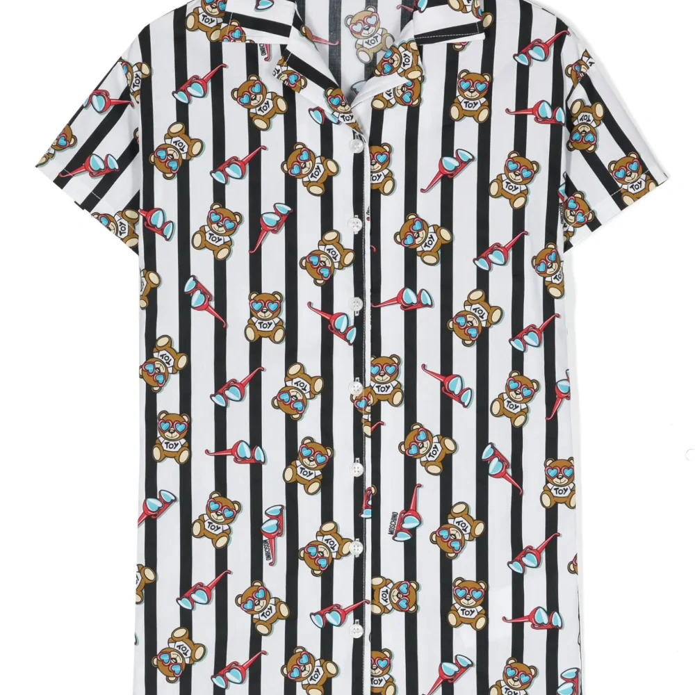 Полосатое платье с принтом Teddy Bear