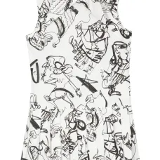 Плиссированное платье мини с абстрактным принтом