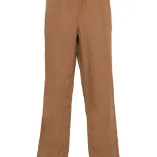 Льняные брюки прямого кроя