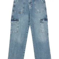 Прямые джинсы с вышитым логотипом