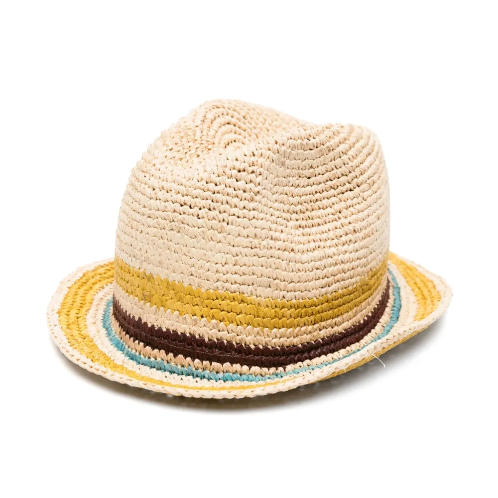 Шляпа из рафии с полосками