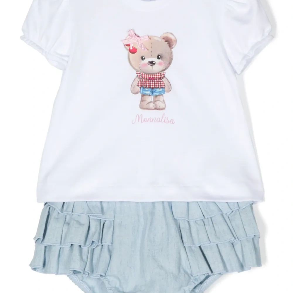 Комплект из топа и блумеров с принтом Teddy Bear