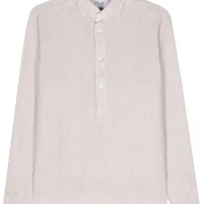 Льняная рубашка со срезанным воротником