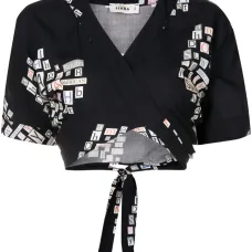 Укороченный топ с графичным принтом