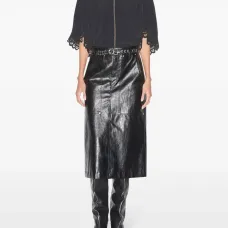 Юбка миди из искусственной кожи