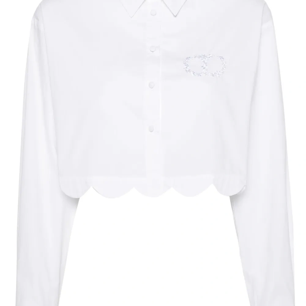 Укороченная рубашка с вышитым логотипом