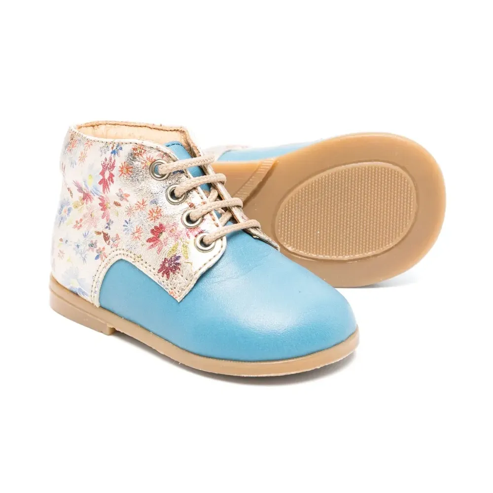 Ботинки на шнуровке с цветочным принтом