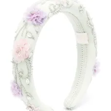 Повязка на голову с цветочной аппликацией