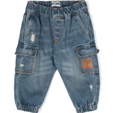 Зауженные джинсы с нашивкой-логотипом