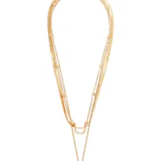 Многослойное колье с подвеской