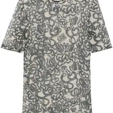 Полупрозрачная футболка с принтом