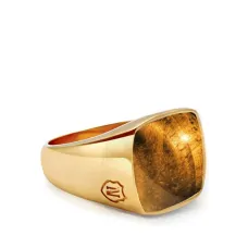 Кольцо-печатка с камнем