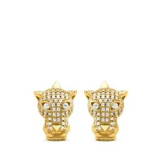 Серебряные серьги Panther