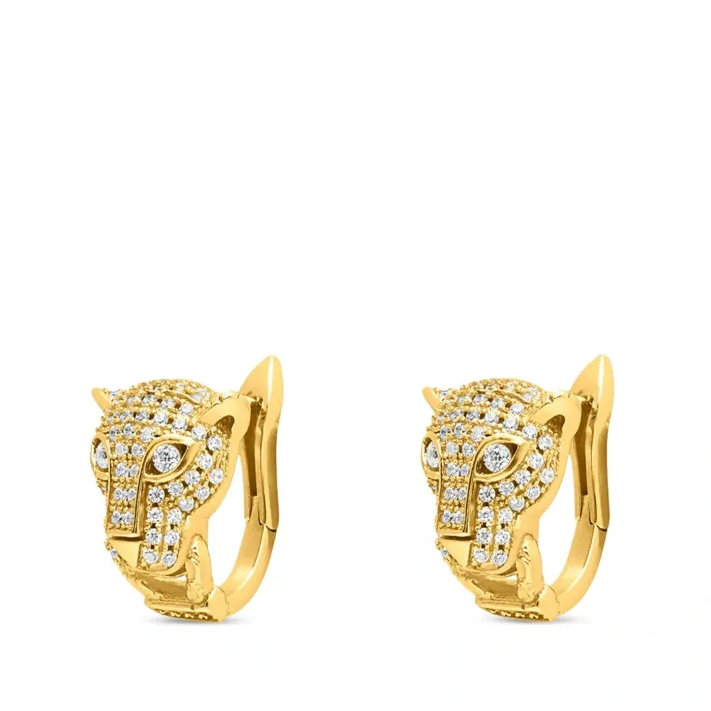 Серебряные серьги Panther