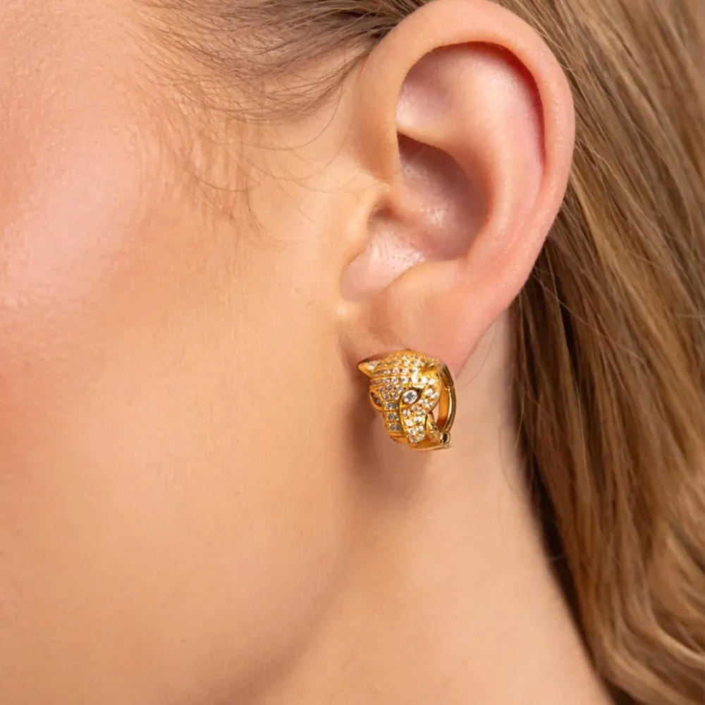 Серебряные серьги Panther