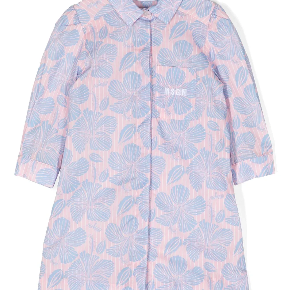 Платье-рубашка с цветочным принтом