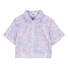 Укороченная рубашка с цветочным принтом