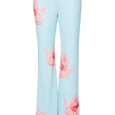 Расклешенные брюки с цветочным принтом