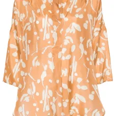 Шелковая блузка с абстрактным принтом