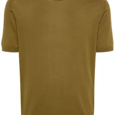 Джемпер в рубчик с короткими рукавами