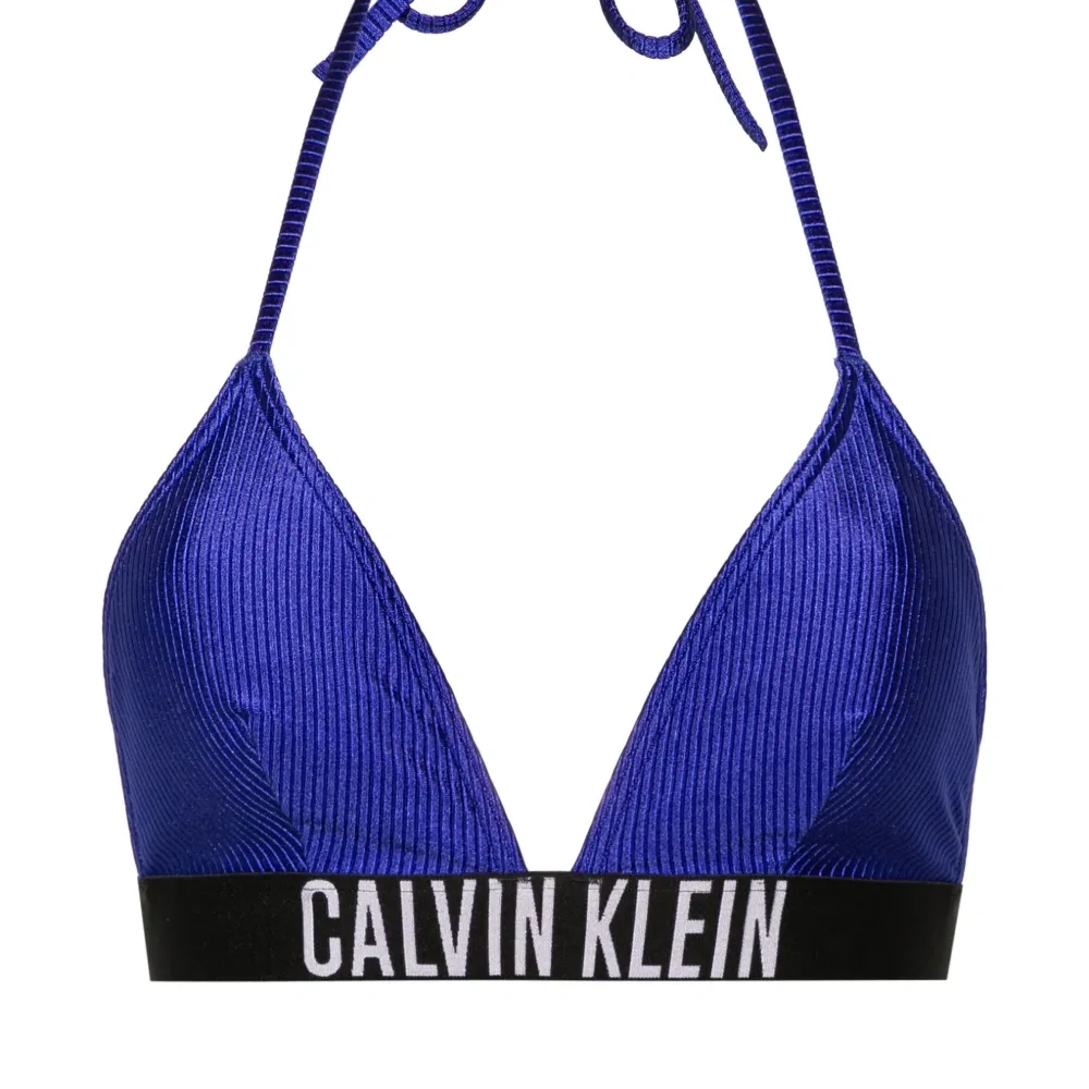 Топ бикини с треугольными чашками и логотипом