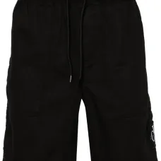 Твиловые шорты-бермуды с нашивкой-логотипом