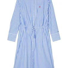 Полосатое платье-рубашка длины миди