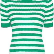 Полосатая футболка фактурной вязки