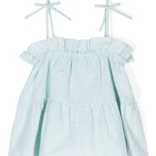 Блузка в полоску с оборками